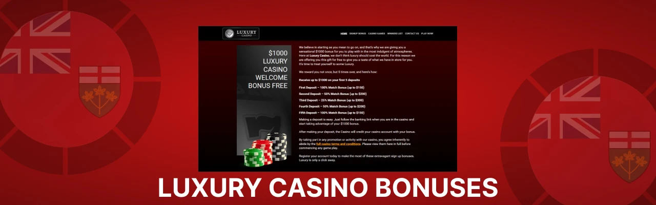 Luxury casino bonuses