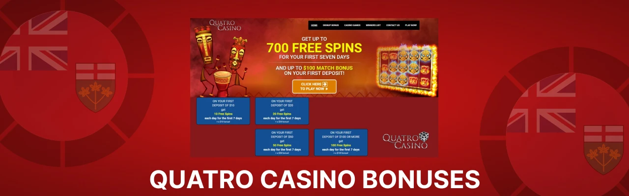 Quatro casino bonuses