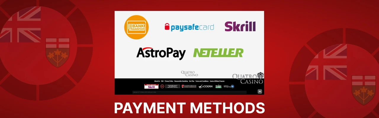 Quatro casino payment methods