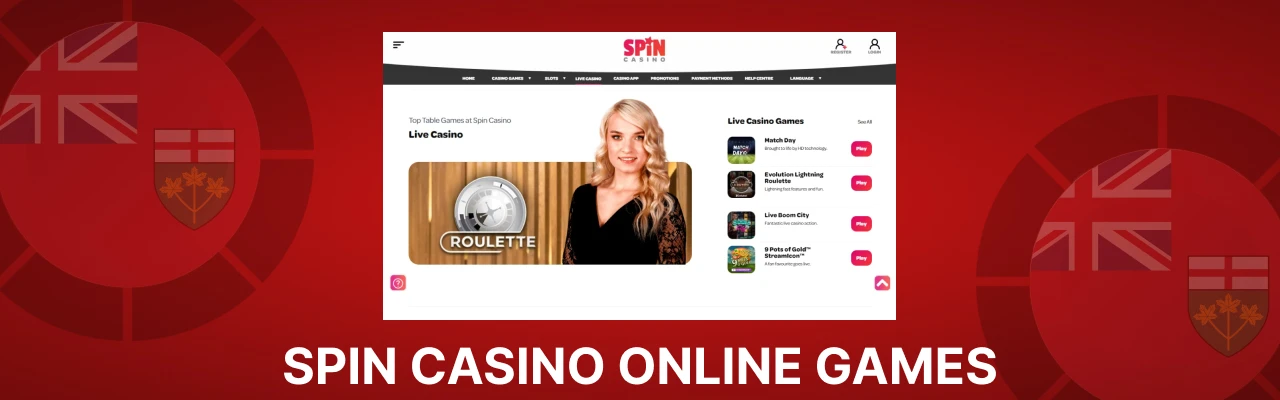 Spin casino online games